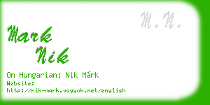 mark nik business card